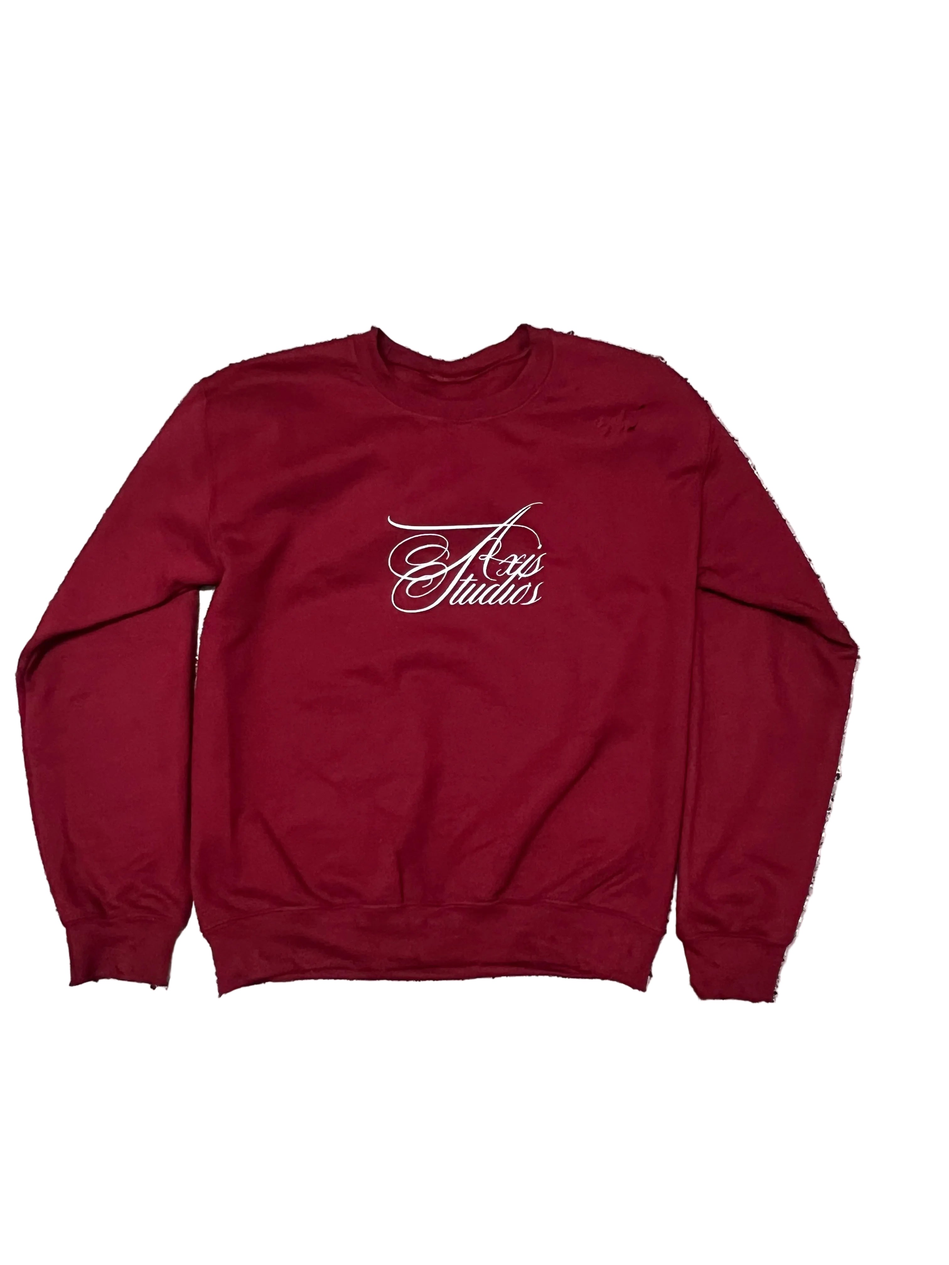 Axis Studios Distressed Maroon Crewneck
