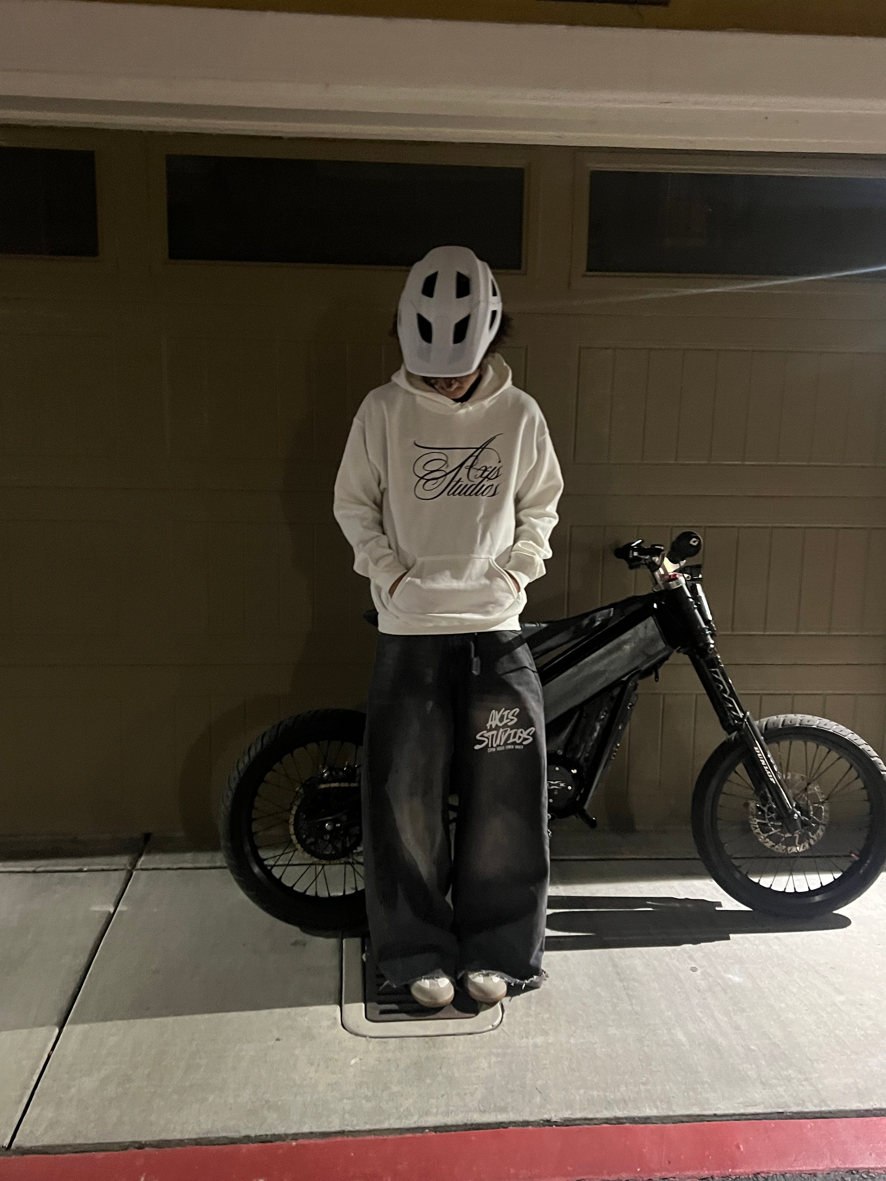 White Axis Studios Distressed Hoodie