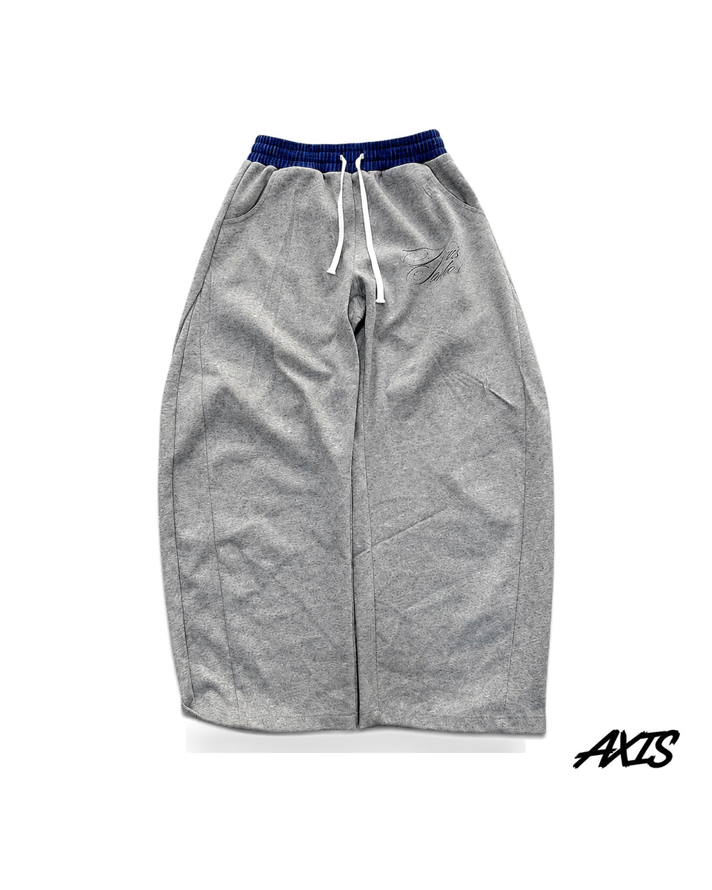 Axis Studios Baggy Sweatpants – Gray, Laser-Print Logo