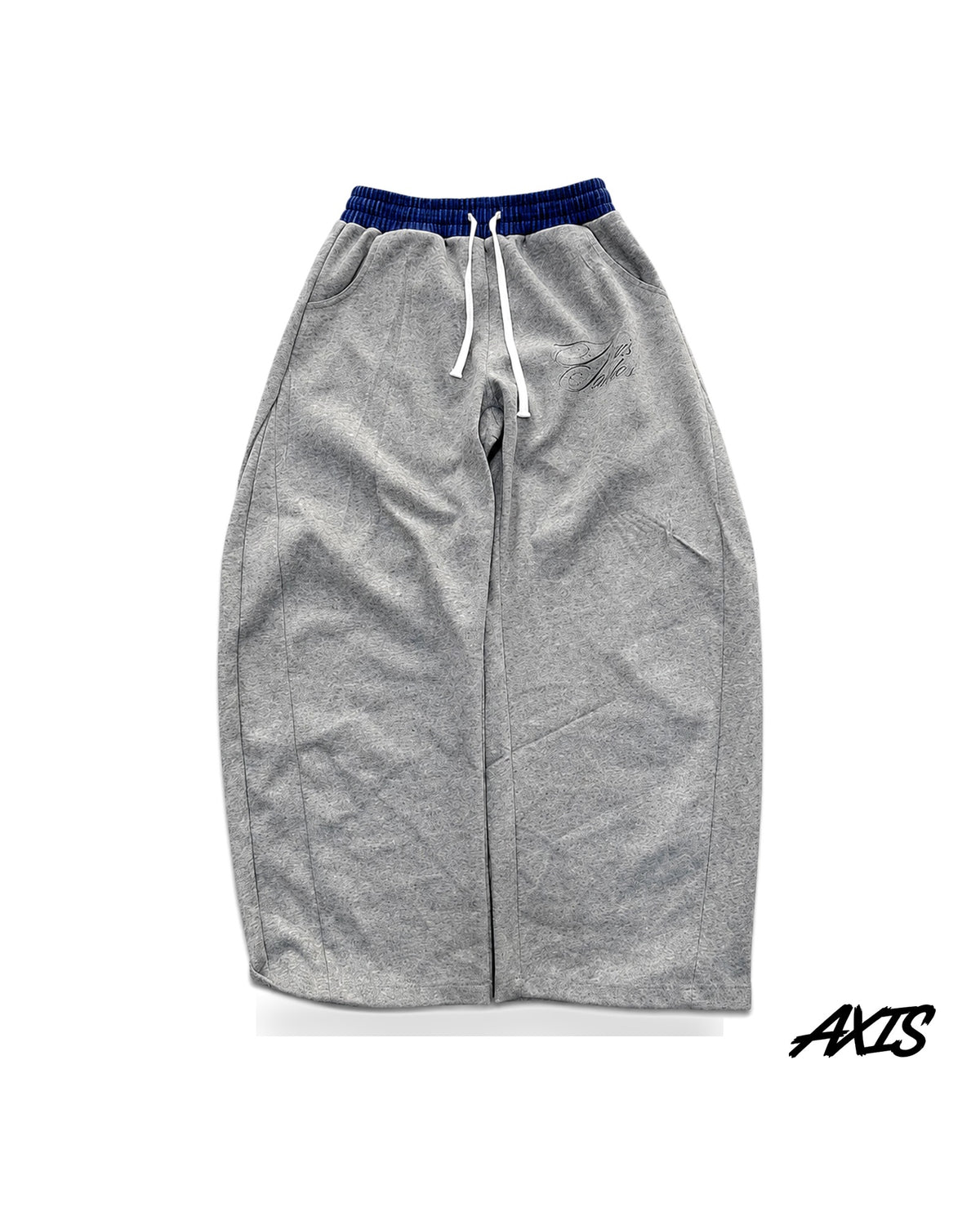 Axis Studios Baggy Sweatpants – Gray, Laser-Print Logo